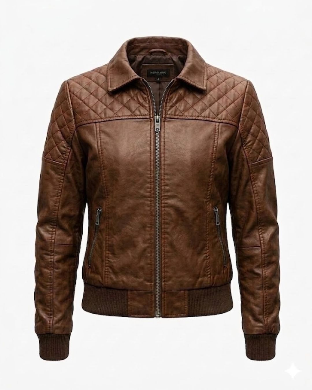 Women’s Vintage Brown Quilted Leather Jacket