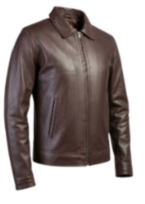 Men’s Classic Dark Brown Genuine Leather Jacket